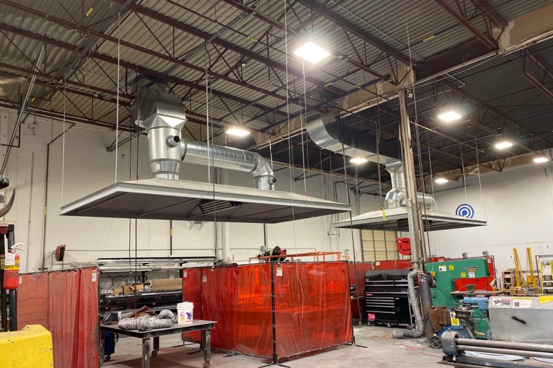 Welding exhaust hood and ventilation system