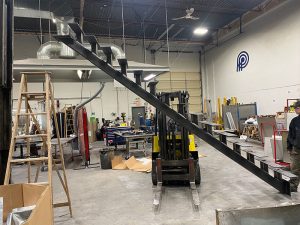Structural Steel Floating Stairs Fabrication